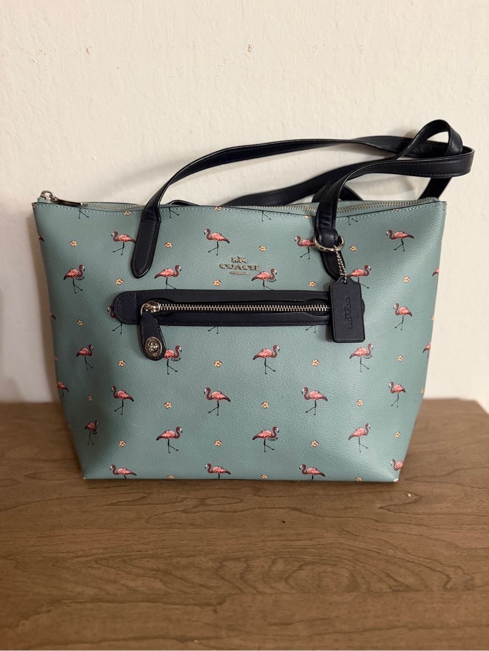 *RARE* Coach Taylor Tote with Pink Flamingo